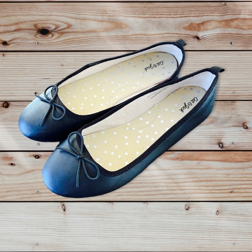 Black Flats Girls Size 2